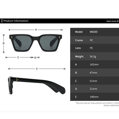 Men/Women's Stylish Eyewear for Sports and Cycling Vintage Square Sunglasses