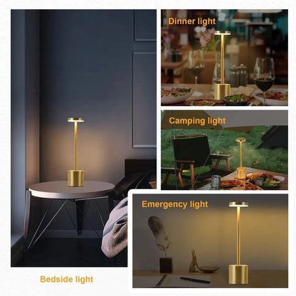 Lampe tactile LED rechargeable avec lumière ambiante réglable à 3 couleurs