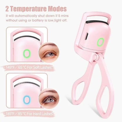 Fast Heating Portable Pink Electric Eyelash Curler
