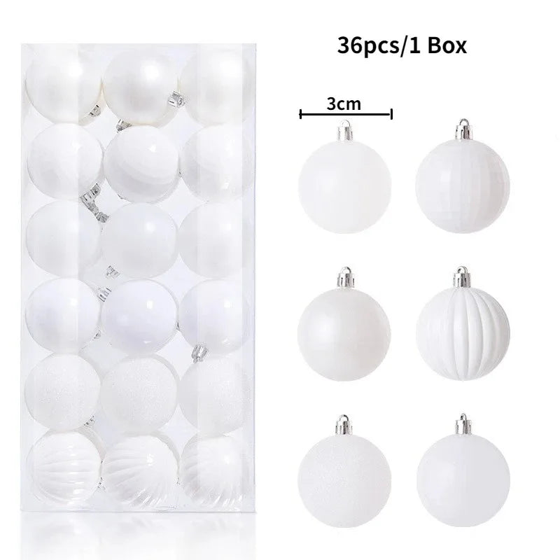24 boules à suspendre pour arbre de Noël de 6 cm - Décorations de Noël
