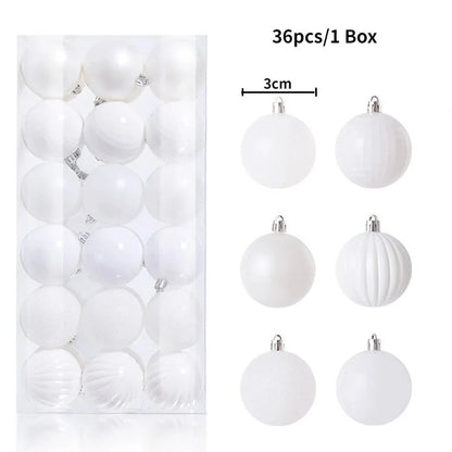 24 boules à suspendre pour arbre de Noël de 6 cm - Décorations de Noël
