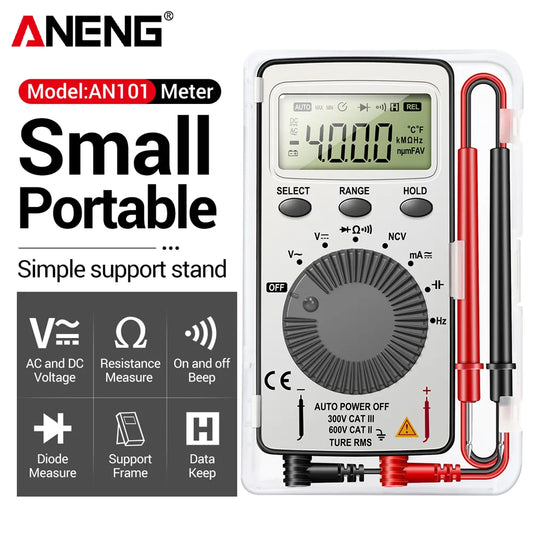 AN101 Mini Digital Multimeter - T-RMS AC/DC Capacitance Tester