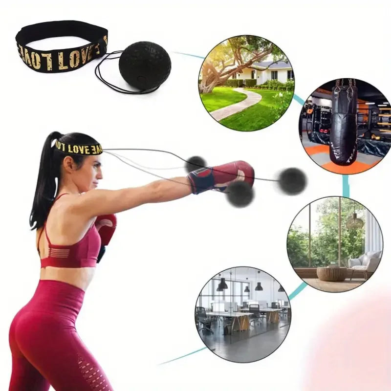 Boxing Speed Ball Head-Mounted PU Punch Trainer