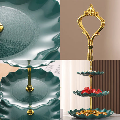 Présentoir de buffet ondulé en plastique pour assiettes de fruits et desserts