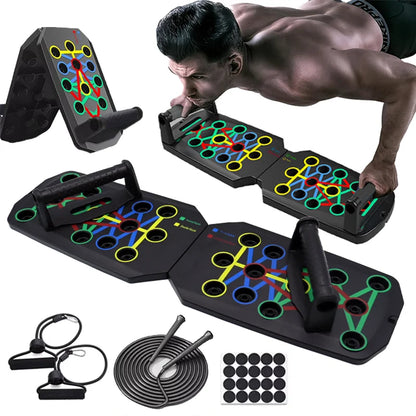 Tragbares faltbares Push-Up-Board-Set, multifunktionales Fitnessgerät für die Brust