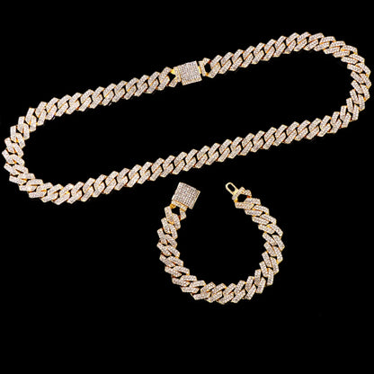 Cuban Chain Iced Jewelry Set