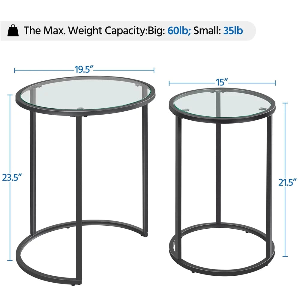 Black Metal Nesting End Tables