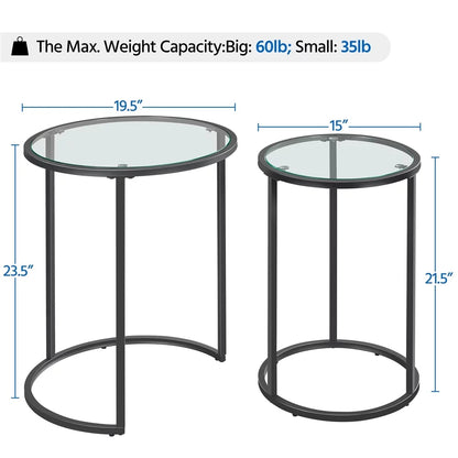 Black Metal Nesting End Tables