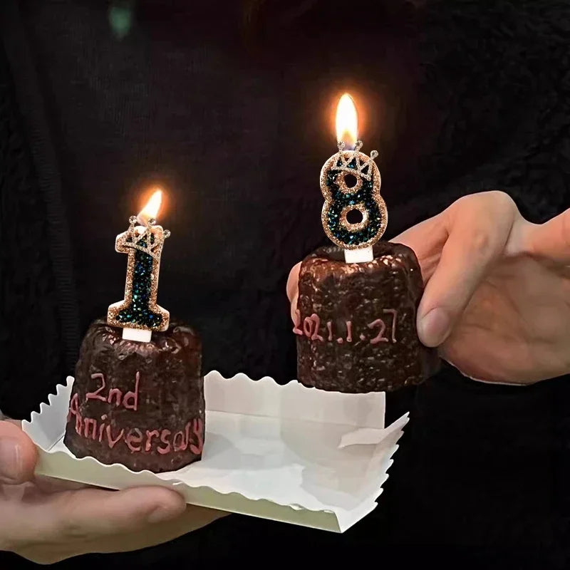 Bougies d'anniversaire numérotées de 0 à 9 - Décoration de gâteau