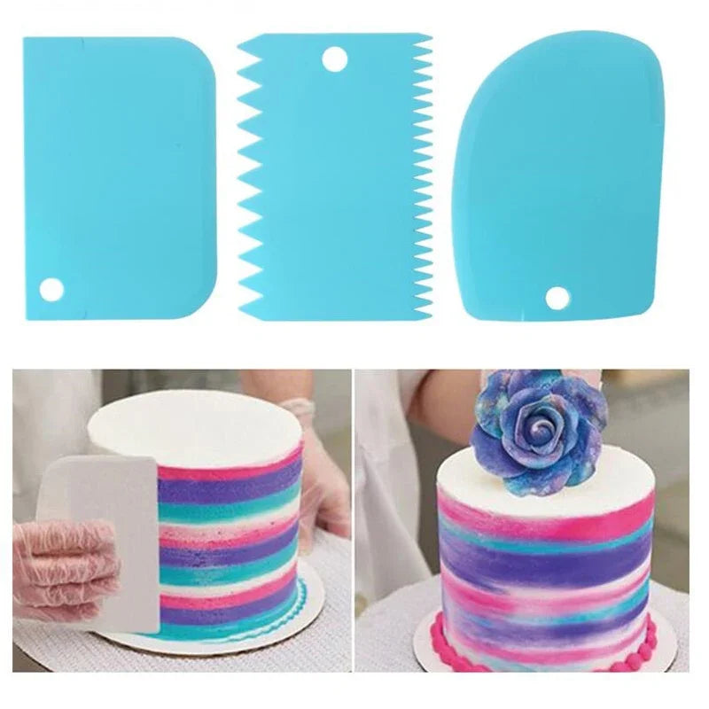 3-Piece Cake Decorating & Pastry Scraper Set