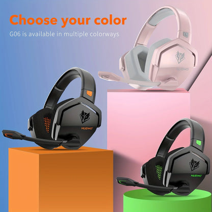 G06 Gaming Headset 2.4GHz Ultra-Low Latency Noise Cancelling Bluetooth Headphones With Mic