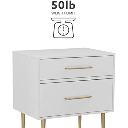 2-Drawer Nightstand-White