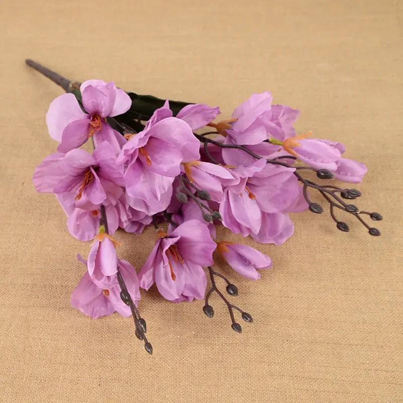 Artificial Magnolia Bouquet - Lifelike Silk Flowers for Home Decor