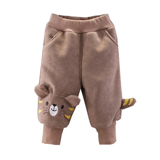 Nouveaux pantalons pour enfants en coton brodé d'animaux