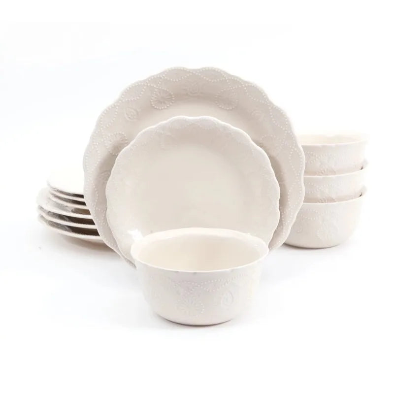 Cowgirl Lace 12-Piece Dinnerware Set