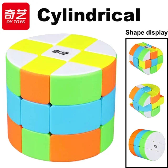QiYi Dino Cube 3X3 Magic Speed ​​Cube - Jouet de puzzle professionnel sans autocollant pour enfants