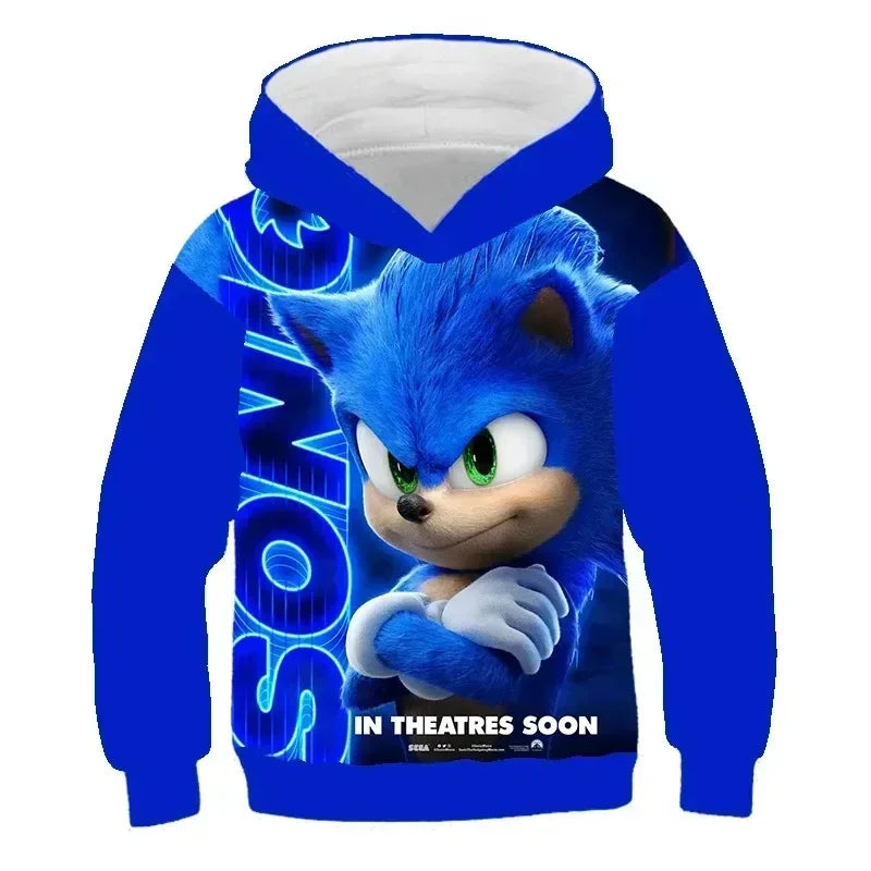 Sonic 3D Cartoon Hoodie - Kids Long Sleeve Sweatshirt