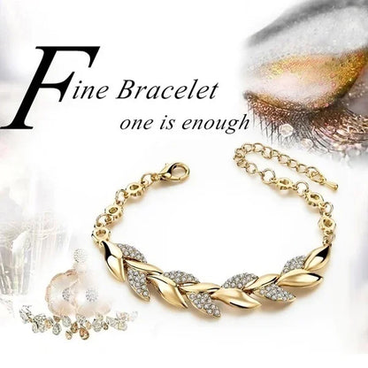 Bracelet en cristal feuille d'or pour femme