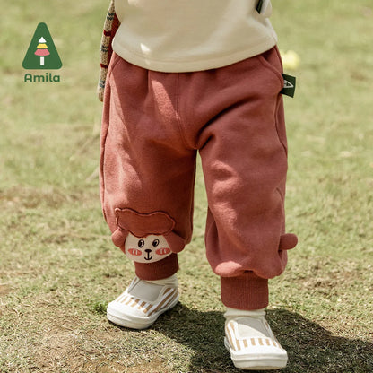 New Animal Embroidery Cotton Kids Pants