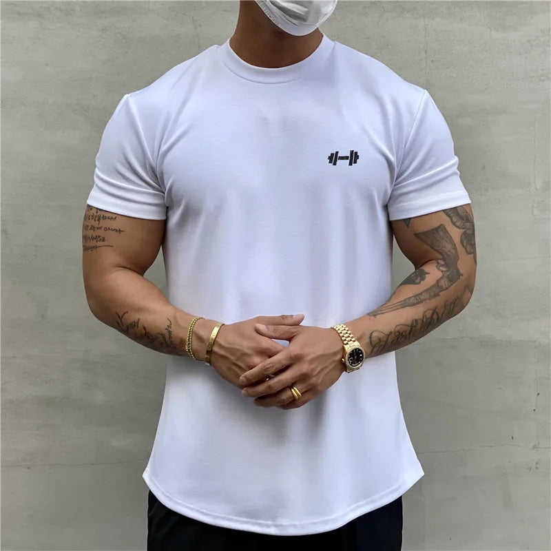 Men Bodybuilding Fitness Cotton  short sleeve t-shirt