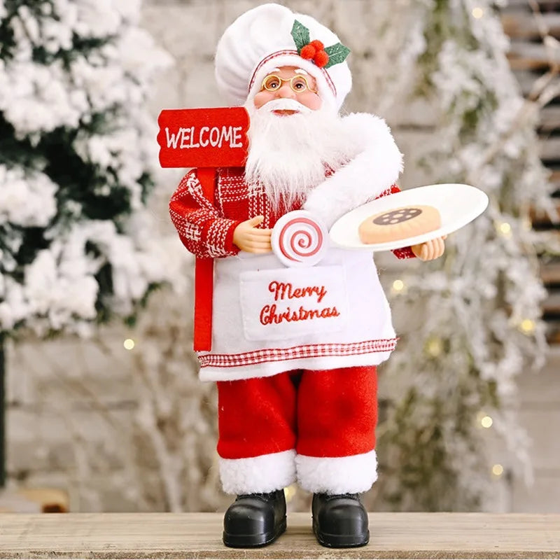 Grande poupée du Père Noël, cadeau de Noël et décoration d'arbre