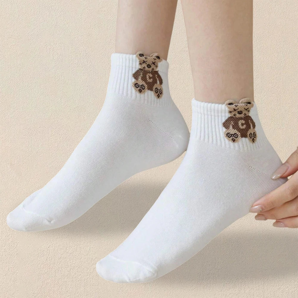 Women's Breathable Teddy Bear Ankle Socks