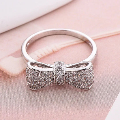 Bague Bowknot avec Pierres de Zircon pour Femme