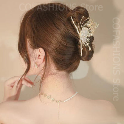 Goldene Schmetterlings-Haarspange
