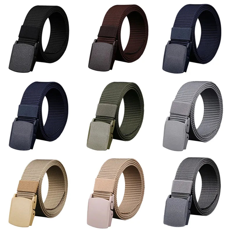 Men's Women Plain Color Nylon canvas outdoor training Belt