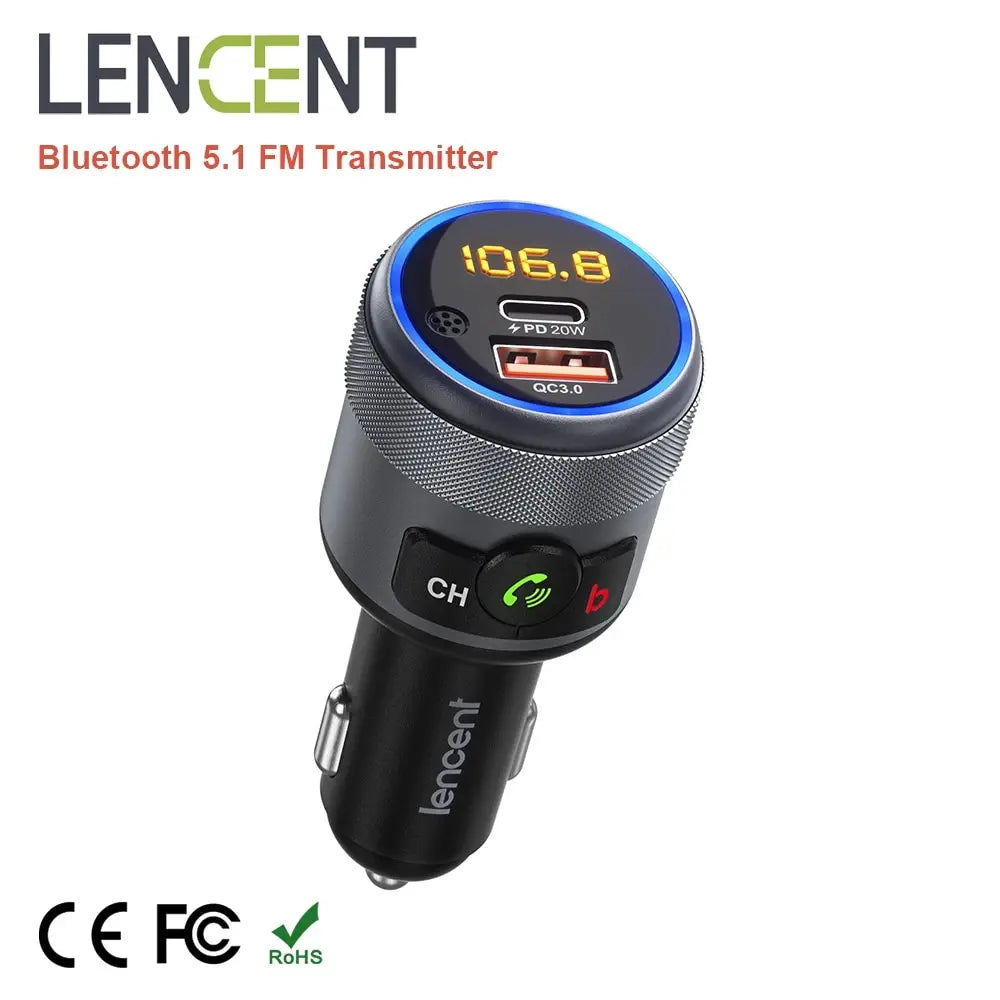 Transmetteur FM Bluetooth 5.1 avec PD 20 W et chargeur QC3.0