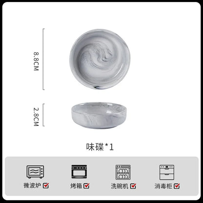 Household Nordic Marble Dibberware Set