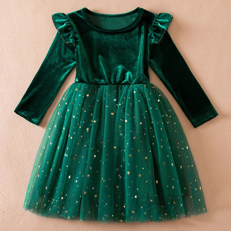 Robe de princesse en velours bébé fille