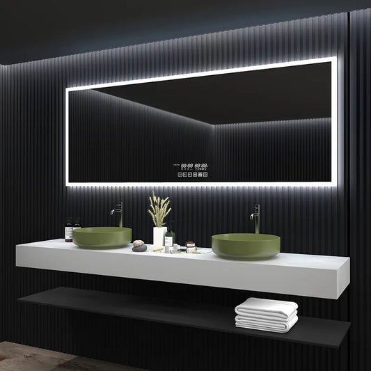 Intelligenter Badezimmerspiegel mit LED-Hintergrundbeleuchtung