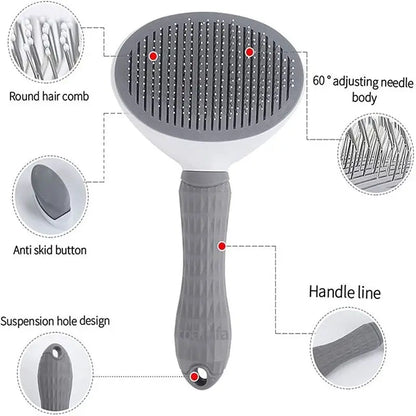 Peigne de brosse à cheveux en acier inoxydable pour toilettage pour animaux de compagnie