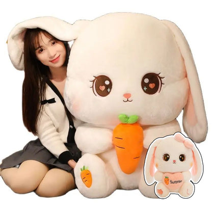 Oreiller en peluche lapin à longues oreilles Kawaii