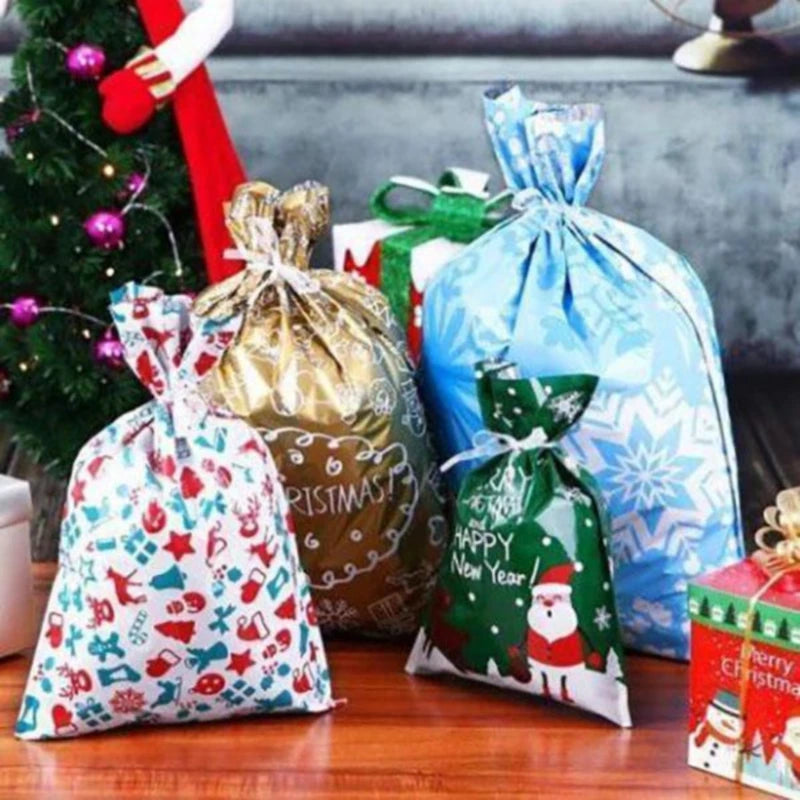 15pcs Large Navidad Drawstring Gift Bags