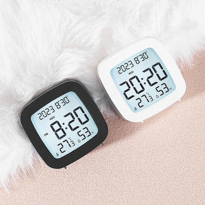 LED Alarm Clock with LCD Display and Temperature Monitor