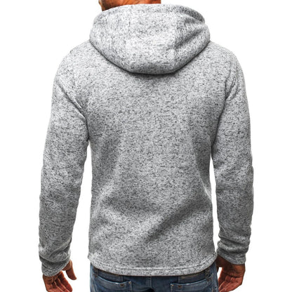 Men's Jacquard Fleece Hooded Sweatshirt Pullover Hoodie