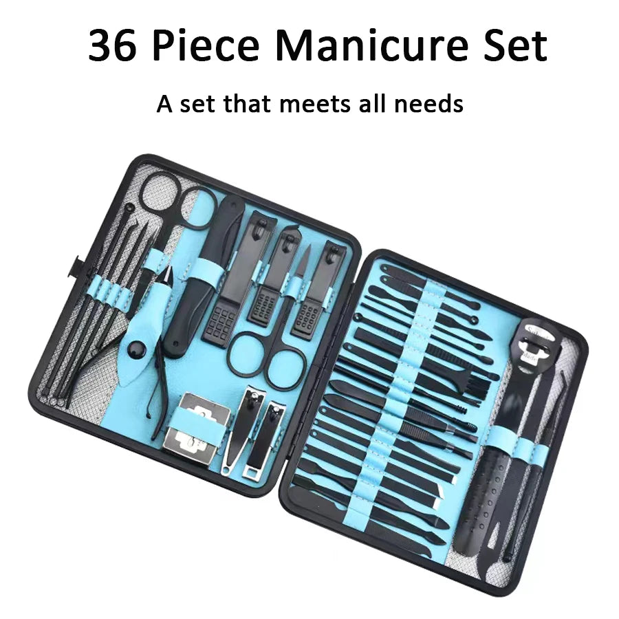 4/36-teiliges Maniküre-Werkzeugset mit Nagelknipsern – tragbares Pflegeset
