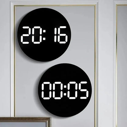 Horloge murale numérique à LED de 10 pouces avec télécommande et affichage de la température