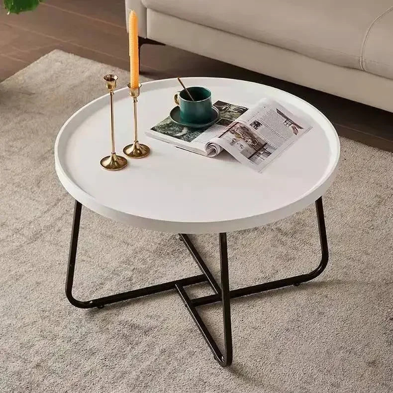 Round Coffee Table with Open Storage