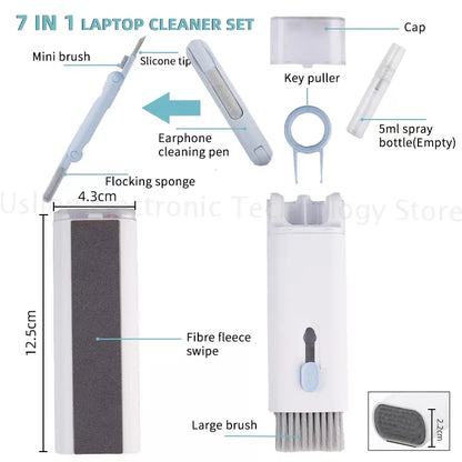 Kit de nettoyage électronique 7 en 1 avec brosse et stylo