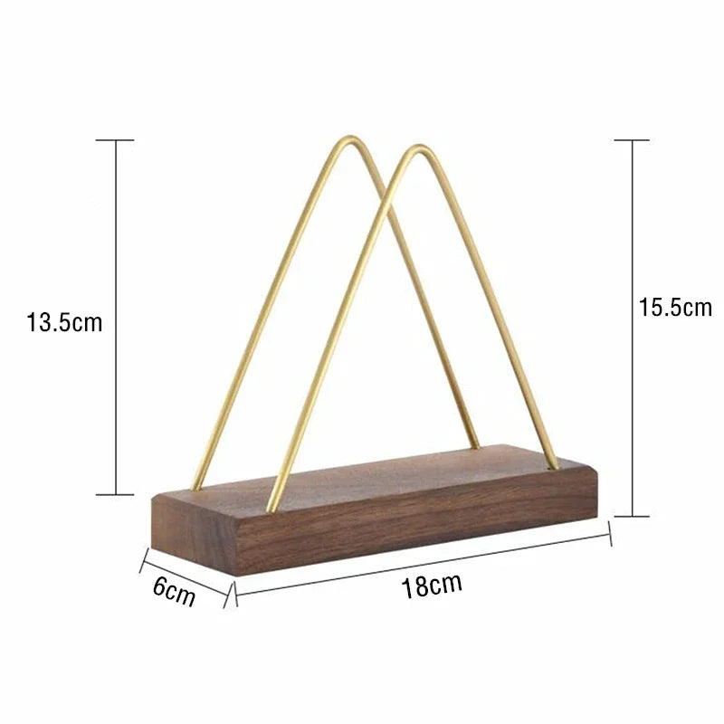 Wood & Gold Metal Tissue Holder