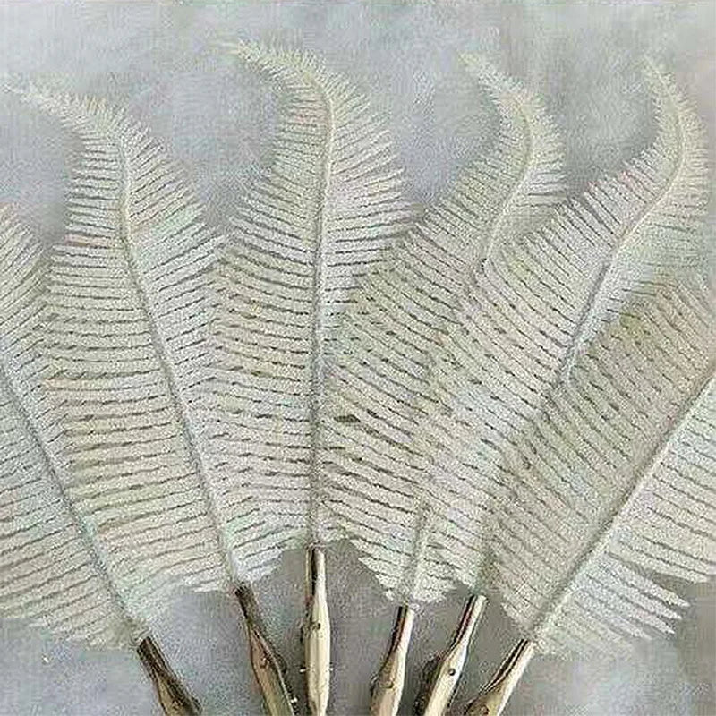 5pcs  Glitter Feather Leaves Clips