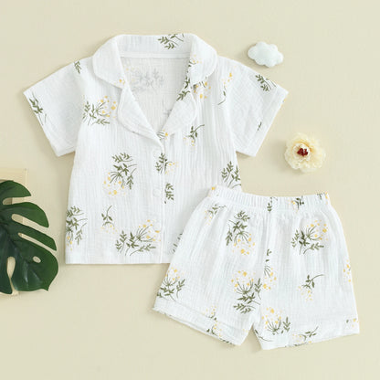 Summer Baby Girls Cute Floral Print Clothing Sets