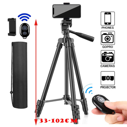 100cm Phone Tripod Stand with Bluetooth Remote Universal Camera Video Recording Photography Tripod