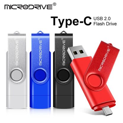 Metal OTG Type C 2-in-1 Pen Drive - 4GB to 128GB