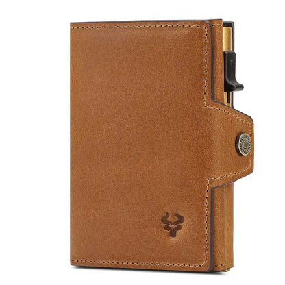 New Automatic Card Holder Genuine Leather Wallet