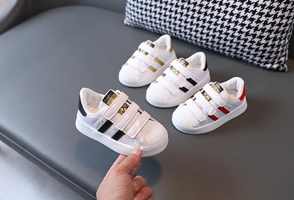 Kids White Non-Slip Sneakers