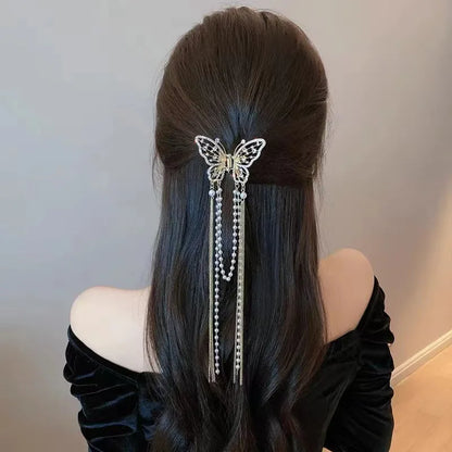 Pince à cheveux longue en métal Vintage pour femmes, pince à cheveux